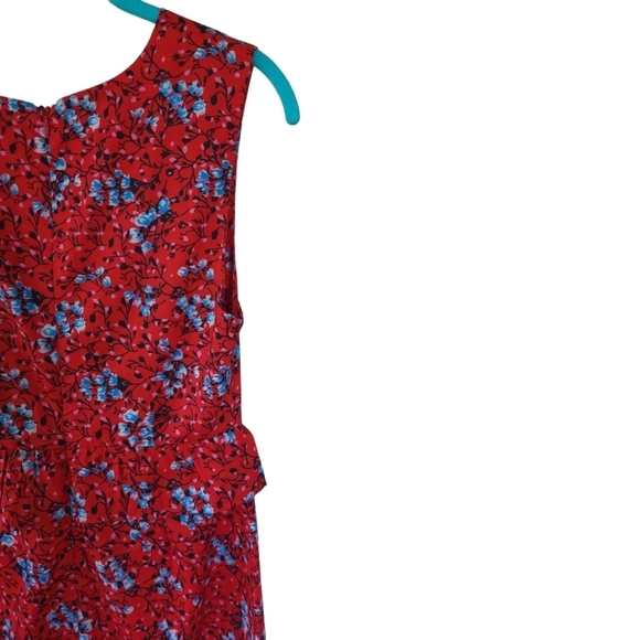 NIGHTWALKER S Elsa Deep VNeck Floral Mini Dress Red Vacation Summer Date Night - Picture 9 of 12